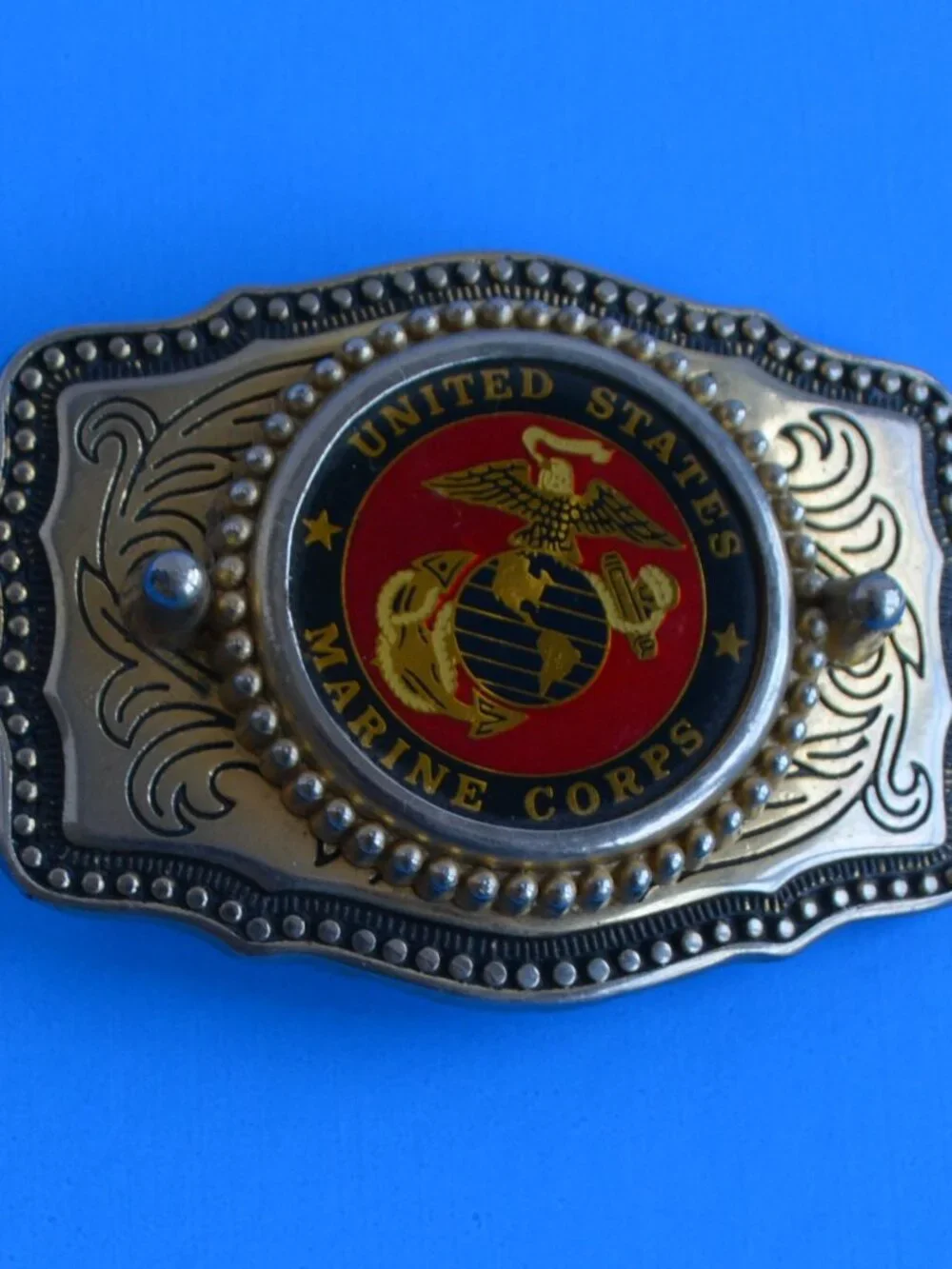 Vintage Western Style United States Marine Corps (USMC) Belt Buckle